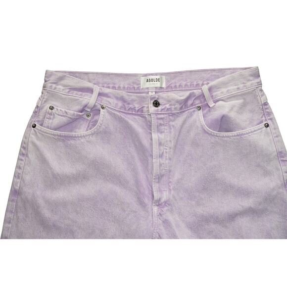Agolde Women’s Baggy Tapered Jeans Lavender Purple USA 100% Cotton - Picture 6 of 9